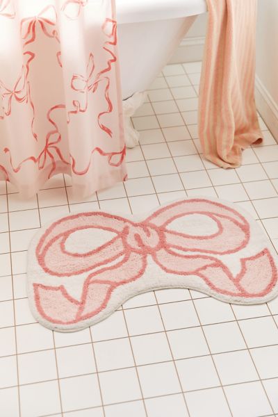 Twirly Bow Bath Mat