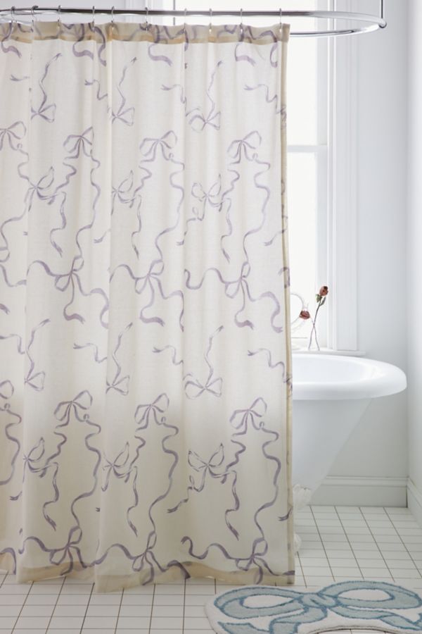 Slide View: 1: Printed Bows Shower Curtain