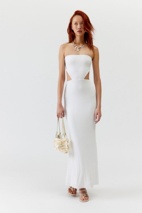 Slide View: 2: AFRM Livia Knit Cutout Strapless Maxi Dress