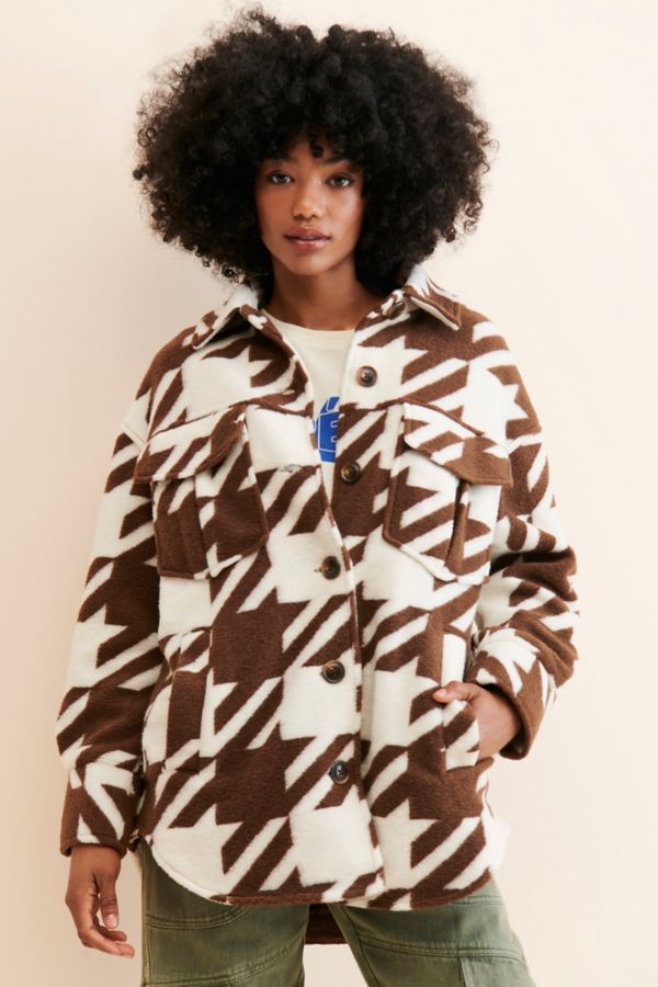 Slide View: 3: Native Youth Jerrod Houndstooth Shirt Jacket