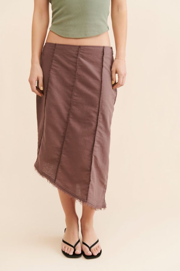 Slide View: 3: Motel Karlesa Asymmetrical Midi Skirt