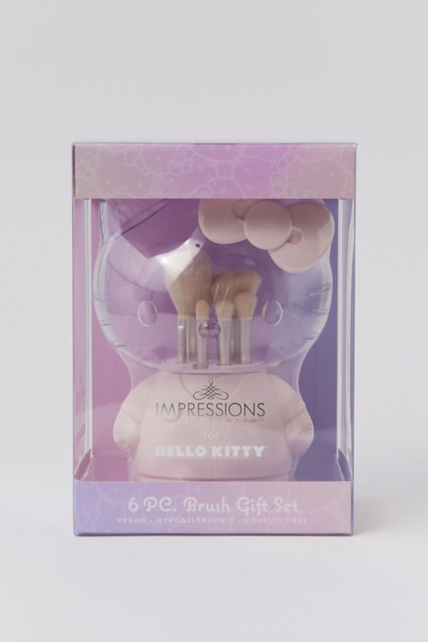 Slide View: 3: Impressions Vanity Co. Sanrio Hello Kitty 6-Piece Brush & Holder Set