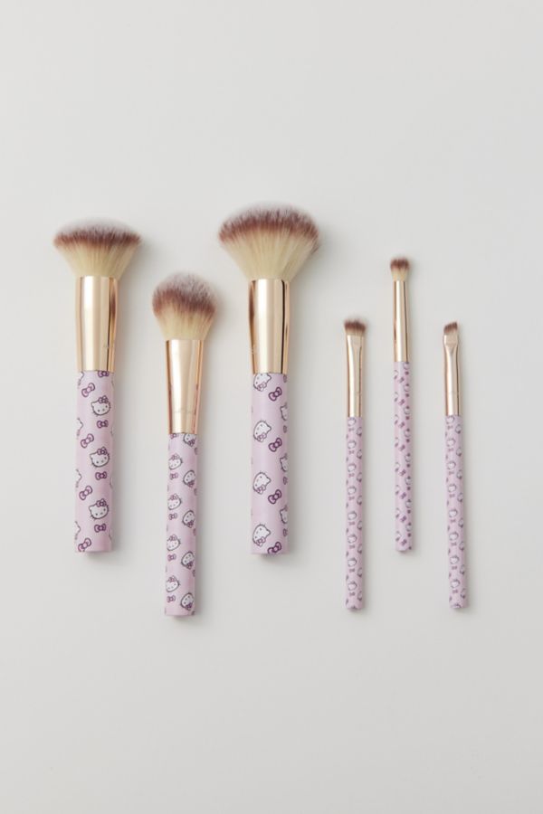 Slide View: 2: Impressions Vanity Co. Sanrio Hello Kitty Supercute Signature 6-Piece Brush & Holder Set