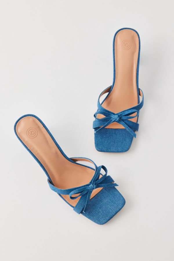 Slide View: 4: UO Charlie Bow Mule Strappy Heel