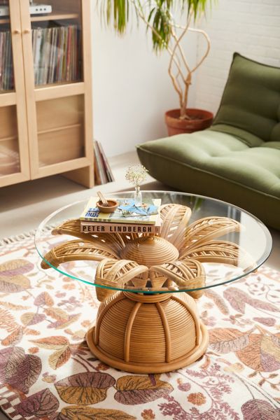 Flower Rattan Coffee Table