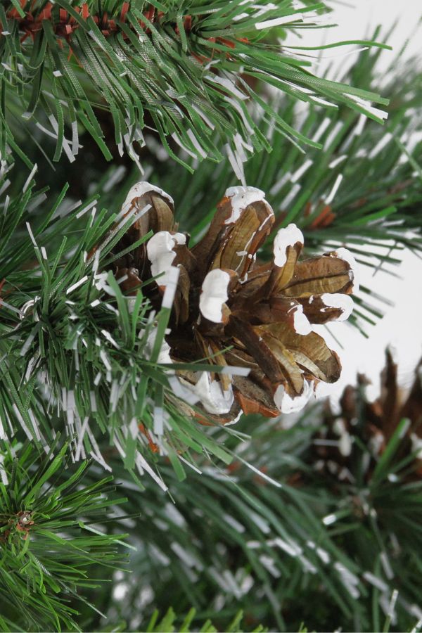 Slide View: 2: Snowy Delta Pine with Cones 4ft Artificial Christmas Tree