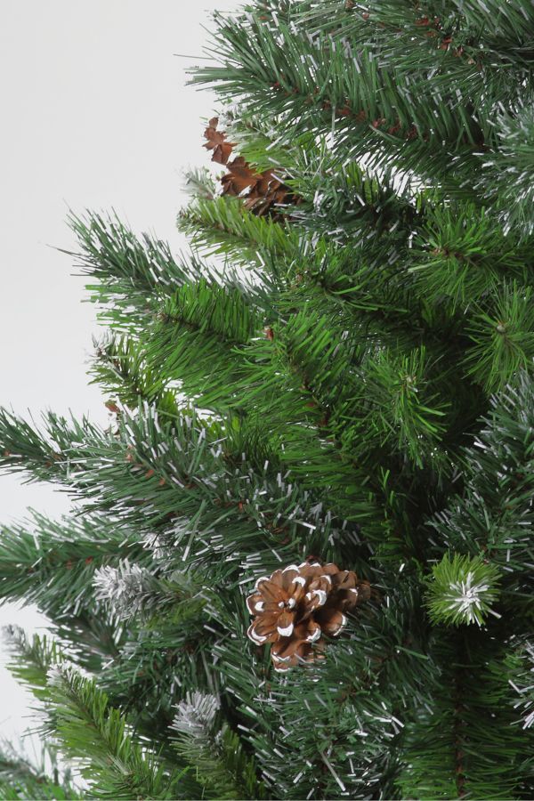 Slide View: 3: Snowy Delta Pine with Cones 4ft Artificial Christmas Tree