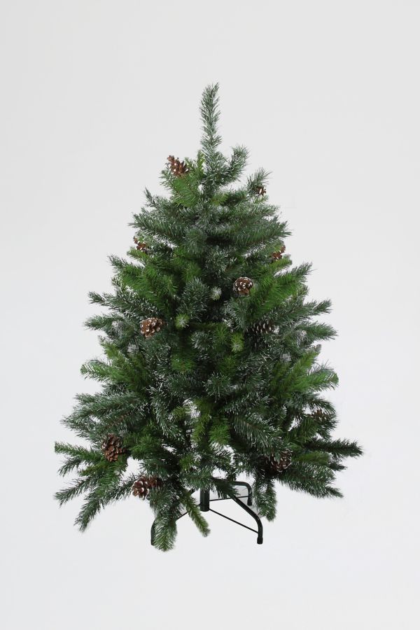 Slide View: 1: Snowy Delta Pine with Cones 4ft Artificial Christmas Tree