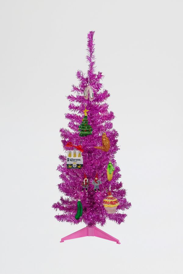 Slide View: 1: Medium 4ft Artificial Tinsel Christmas Tree