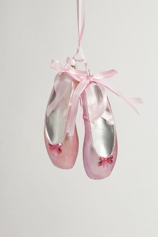 Slide View: 1: Ballet Slippers 4.5in Glass Ornament