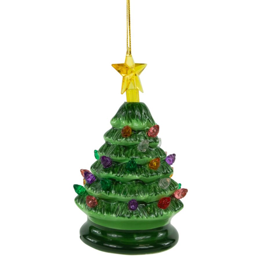 Slide View: 5: Battery-Operated LED Ceramic Holiday Tree Ornament