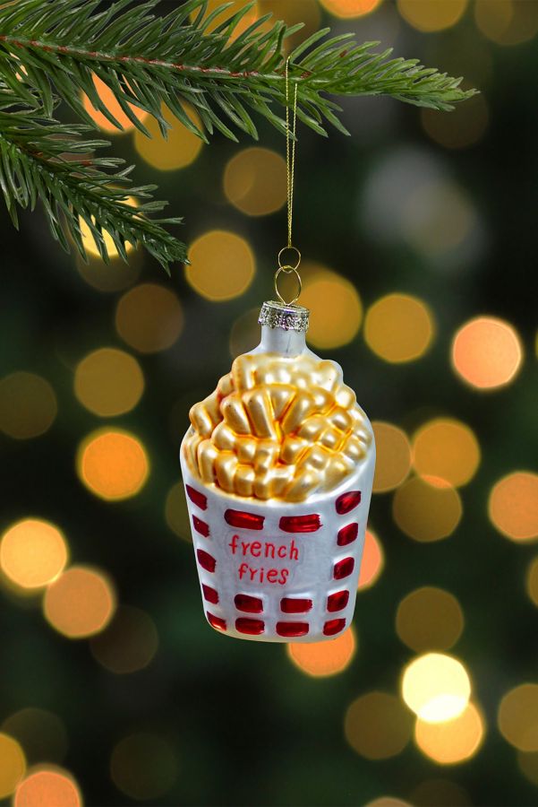 Slide View: 2: French Fries Glass Ornament