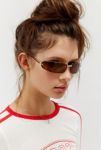 Thumbnail View 1: '90s Curved Rimless Shield Sunglasses