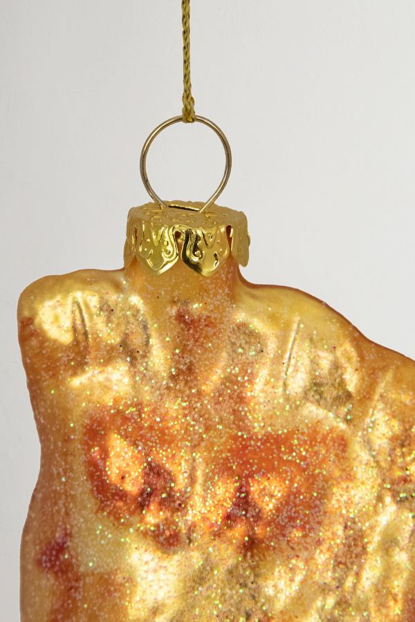 Slide View: 4: Golden Glittered Pierogi Glass Ornament