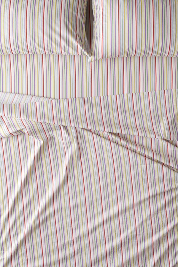 Slide View: 1: Rainbow Stripe Sheet Set