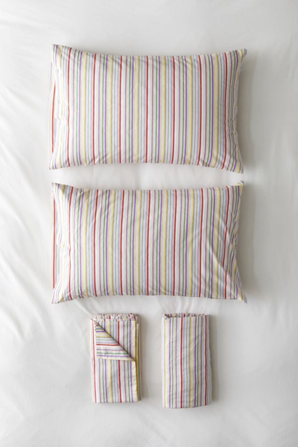 Slide View: 3: Rainbow Stripe Sheet Set