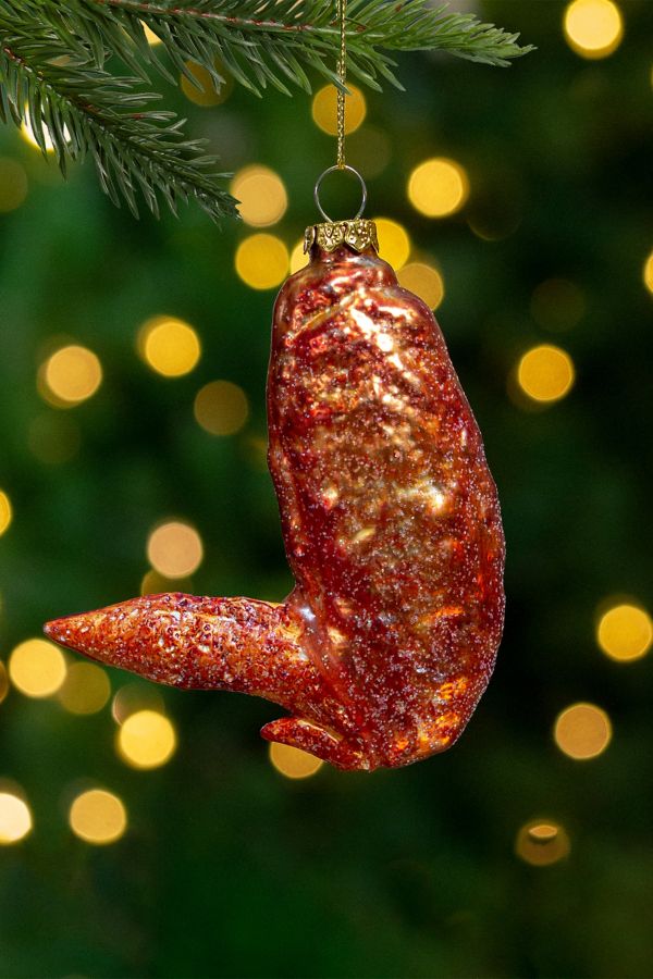 Slide View: 2: Buffalo Flat Chicken Wing Glass Ornament