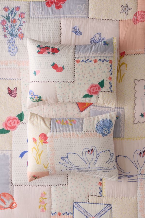 Slide View: 2: Whimsical Reversible Quilted Sham Set