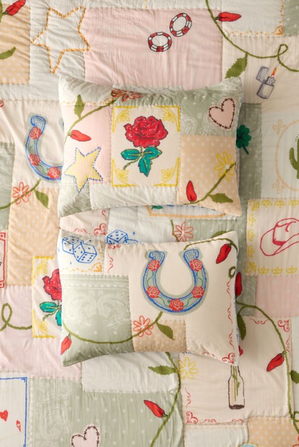 Slide View: 2: Whimsical Reversible Quilted Sham Set