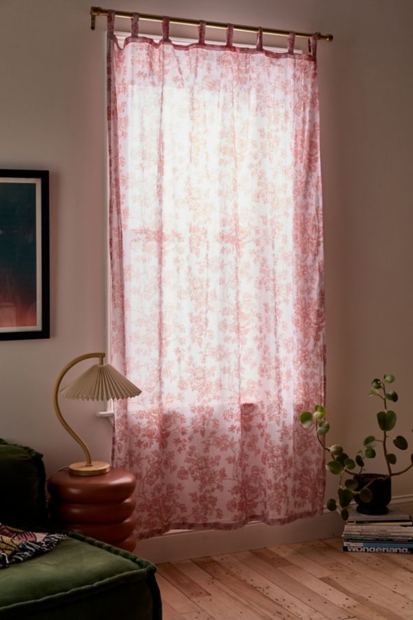 Slide View: 1: Toile Floral Window Panel