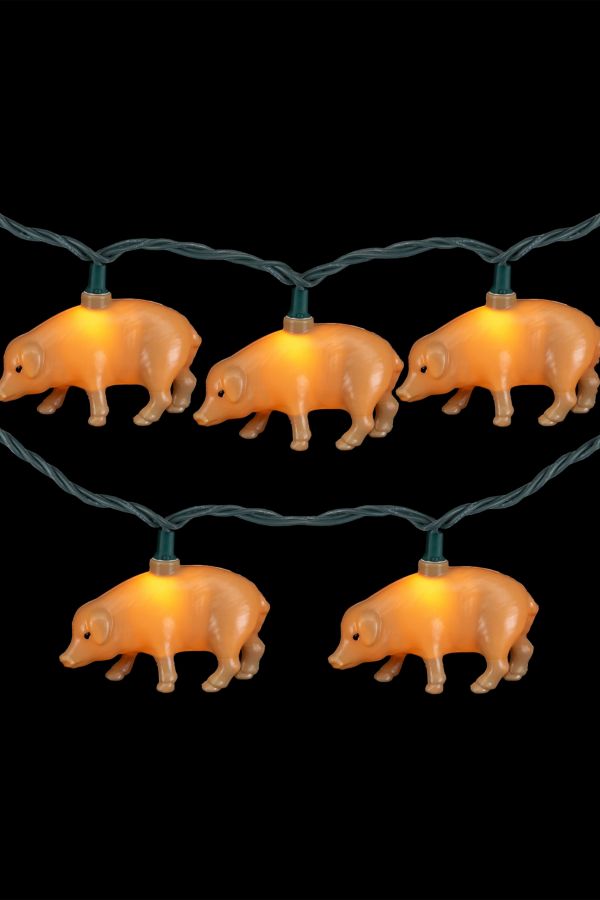 Slide View: 5: Farm Pigs 6ft String Lights