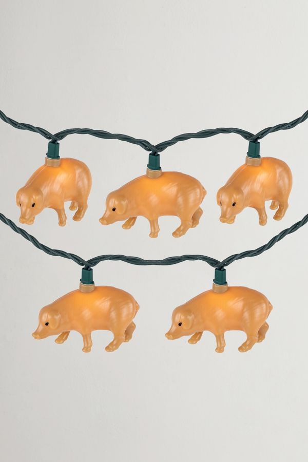 Slide View: 1: Farm Pigs 6ft String Lights