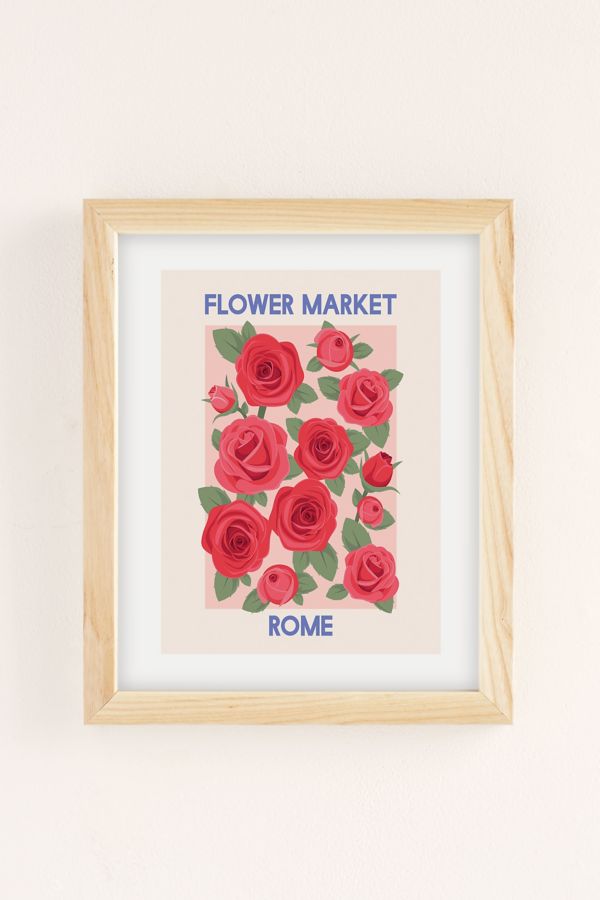 Slide View: 2: April Lane Art Flower Market Rome Art Print