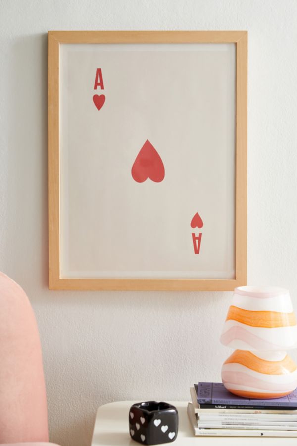 Slide View: 1: April Lane Art Red Ace Of Hearts Art Print