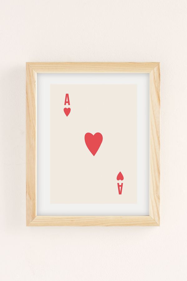 Slide View: 2: April Lane Art Red Ace Of Hearts Art Print