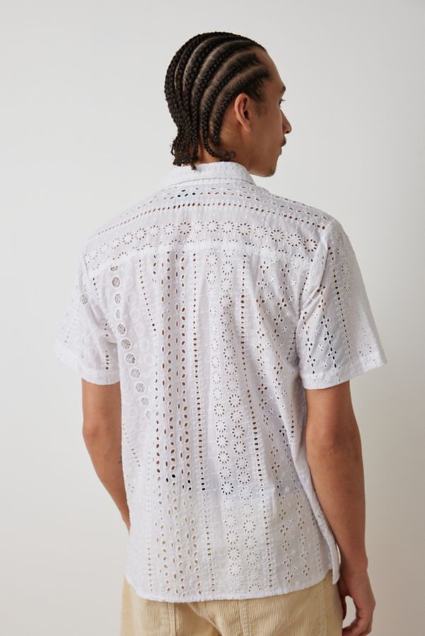 Slide View: 2: Raga Man Riaan Eyelet & Crochet Short Sleeve Shirt