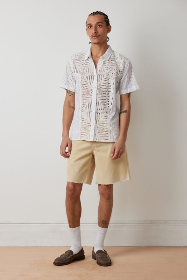 Slide View: 3: Raga Man Riaan Eyelet & Crochet Short Sleeve Shirt