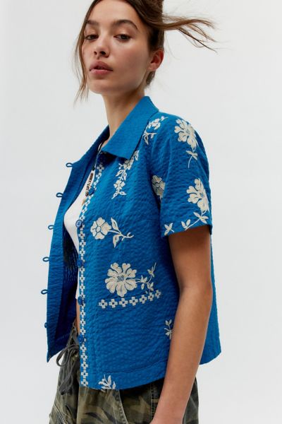 BDG Souvenir Applique Seersucker Shirt