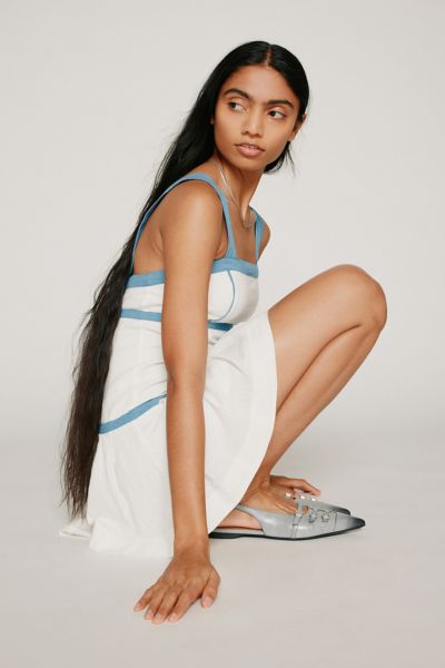 Kimchi Blue Faye Linen Pleated Mini Dress
