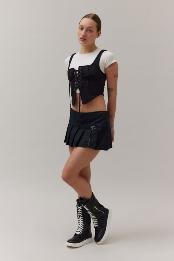 Slide View: 3: BDG Shaina Belted Linen Micro Mini Skort