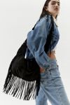 Thumbnail View 1: Silence + Noise Suede Fringe Hobo Sling Bag