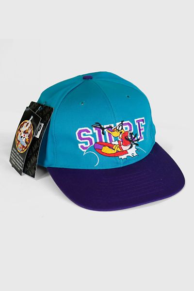 Vintage Looney Tunes Daffy Duck Surfing Snapback Hat