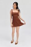 Thumbnail View 4: UO Bri Double Bow Sleek Satin Mini Dress