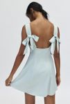 Thumbnail View 1: UO Bri Double Bow Sleek Satin Mini Dress