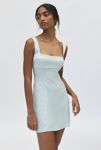 Thumbnail View 2: UO Bri Double Bow Sleek Satin Mini Dress