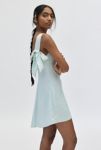 Thumbnail View 4: UO Bri Double Bow Sleek Satin Mini Dress