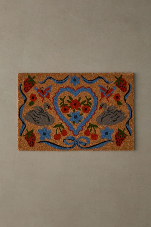 Slide View: 1: Mariya Swan Icon Textural Coir Doormat