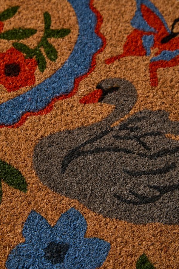 Slide View: 2: Mariya Swan Icon Textural Coir Doormat