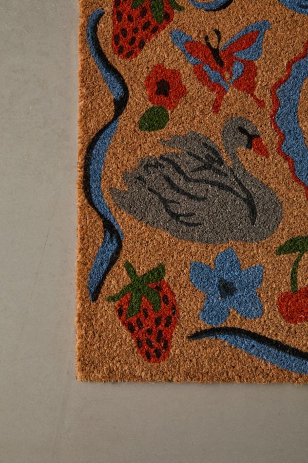 Slide View: 3: Mariya Swan Icon Textural Coir Doormat