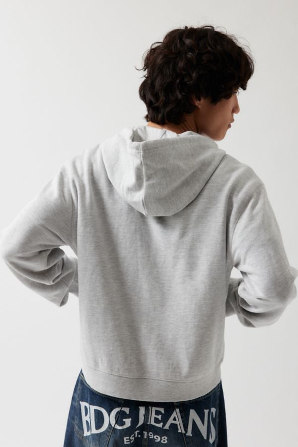 Slide View: 3: BDG Bonfire Solid Cropped Zip-Up Hoodie Sweatshirt