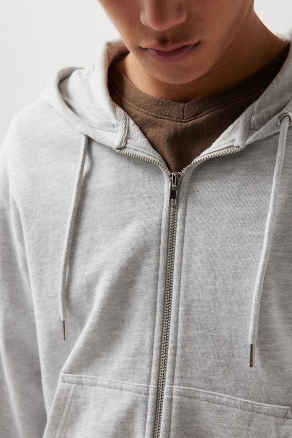 Slide View: 4: BDG Bonfire Solid Cropped Zip-Up Hoodie Sweatshirt