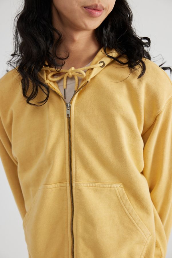 Slide View: 4: BDG Bonfire Cropped Zip Hoodie Sweatshirt