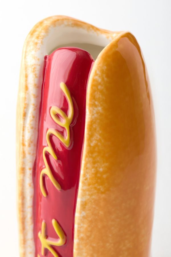 Slide View: 4: Hot Dog Shaped Ceramic Vase