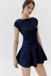 Thumbnail View 1: UO Bryan Bow-Back Pleated Denim Mini Dress