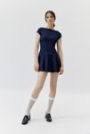 Thumbnail View 4: UO Bryan Bow-Back Pleated Denim Mini Dress