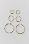 Thumbnail View 3: Hammered Hoop Earring Set